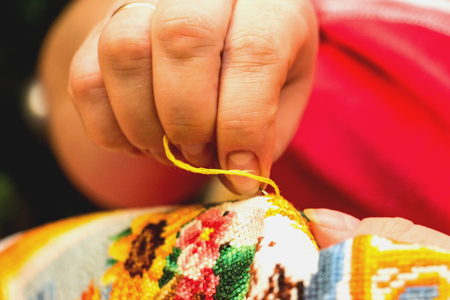 The cross stitching.の写真素材