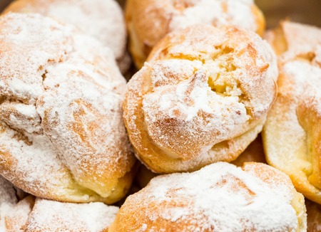 Home made cakes eclairsの写真素材