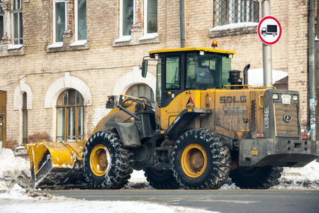 Cleaning the snowのeditorial素材