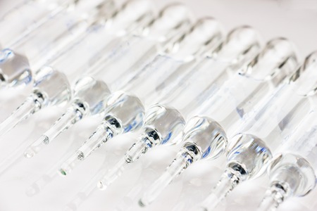 Row of medical ampoulesの写真素材