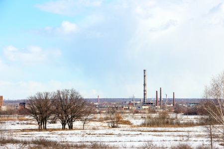 The image of an abandoned factory. The view from afar 3の写真素材