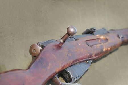 Vintage Russian rifle carbine on natural backgroundの写真素材