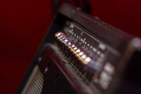 Knobs for volume, tone and various settings on the guitar ampの写真素材