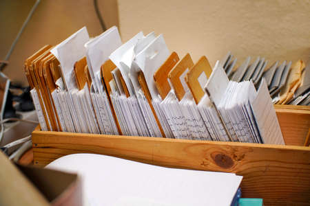 Archival card index in the library