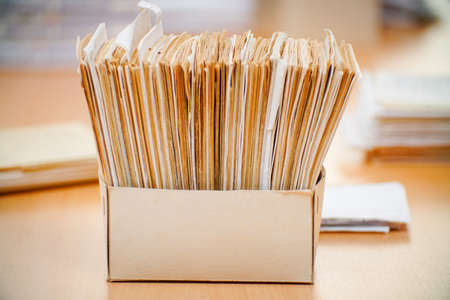 Archival card index in the library