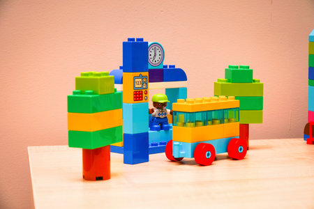 Chapaevsk, Samara region, Russia - January 22, 2022: Lego Minifigures of the Lego designer. Educational games. Selective focusのeditorial素材