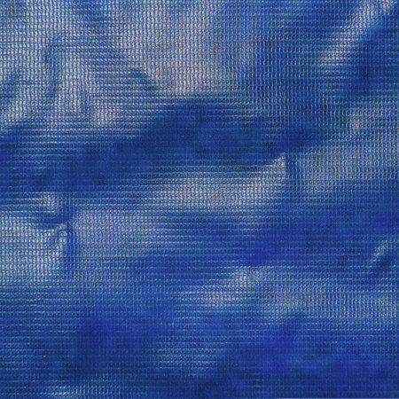 Blue banner background made of PVC plastic for design. Selective focusの写真素材