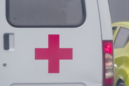 Red Cross Ambulance Serviceの写真素材