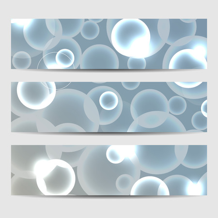 A set of banners.Abstract circles glow.のイラスト素材