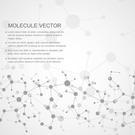 Structure molecule and communication Dna, atom, neurons. Science concept for your design. Connected lines with dots. Medical, technology, chemistry, science background.のイラスト素材