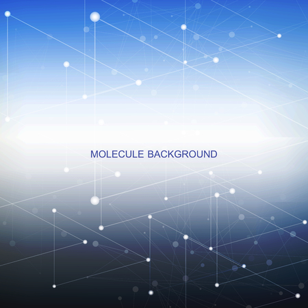 Structure molecule and communication Dna, atom, neurons. Science concept for your design. Connected lines with dots. Medical, technology, chemistry, science background.のイラスト素材