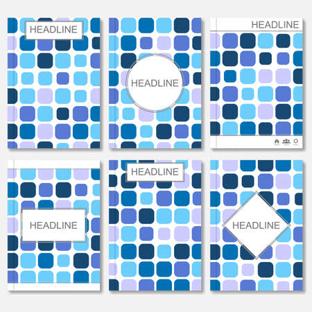 Modern vector templates for brochure, flyer, cover magazine or report in A4 size. Abstract mosaic background.Vector illustration.のイラスト素材