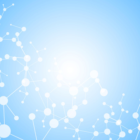 Structure molecule and communication Dna, atom, neurons. Science concept for your design. Connected lines with dots. Medical, technology, chemistry, science background. Vector illustration.のイラスト素材