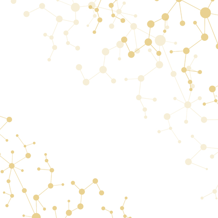 Structure molecule and communication Dna, atom, neurons. Science concept for your design. Connected lines with dots. Medical, technology, chemistry, science background. Vector illustrationのイラスト素材