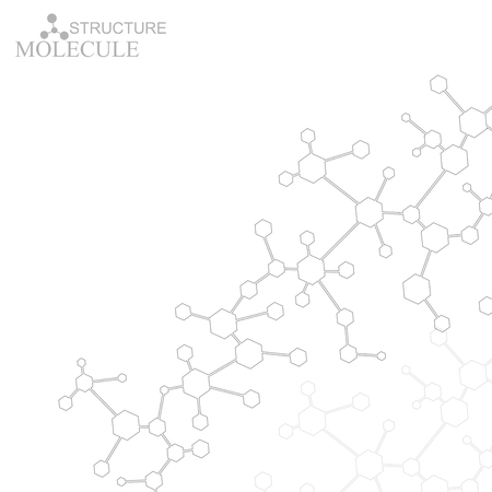 Structure molecule and communication Dna, atom, neurons. Science concept for your design. Connected lines with dots. Medical, technology, chemistry, science background. Vector illustrationのイラスト素材