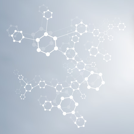 Structure molecule and communication Dna, atom, neurons. Science concept for your design. Connected lines with dots. Medical, technology, chemistry, science background. Vector illustrationのイラスト素材