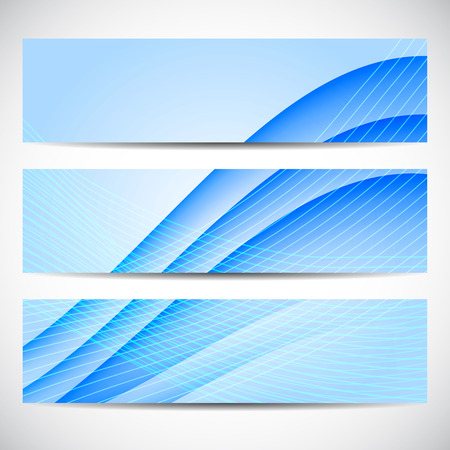 Abstract curved lines on blue background. Vector illustration.のイラスト素材