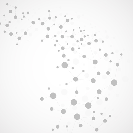 Structure molecule and communication Dna, atom, neurons. Science concept for your design. Connected lines with dots. Medical, technology, chemistry, science background. Vector illustrationのイラスト素材