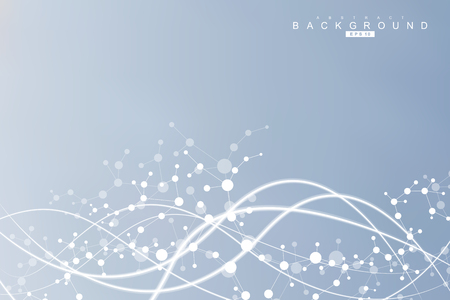 Dna, atom, neurons geometric pattern design.のイラスト素材