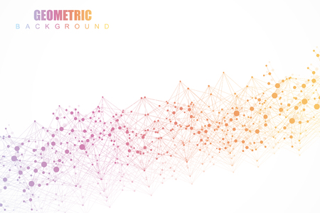 Big Data Visualization Background. Modern futuristic virtual abstract background. Science network pattern, connecting lines and dots. Global network connection vector.のイラスト素材