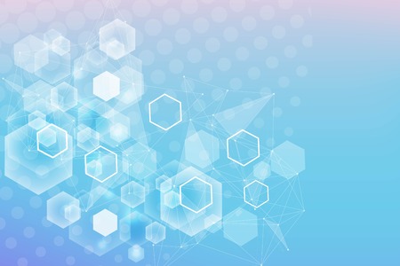 Modern futuristic background of the scientific hexagonal pattern. Virtual abstract background with...