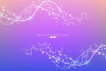 Science network pattern, connecting lines and dots. Technology hexagons structure or molecular connect elements.のイラスト素材