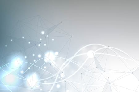 Big Data Visualization Background. Modern futuristic virtual abstract background. Science network pattern, connecting lines and dots. Global network connection vectorのイラスト素材