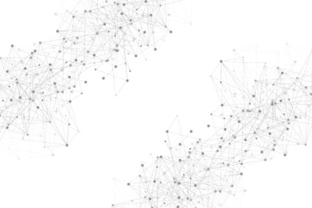 Geometric abstract background with connected line and dots. Structure molecule and communication....