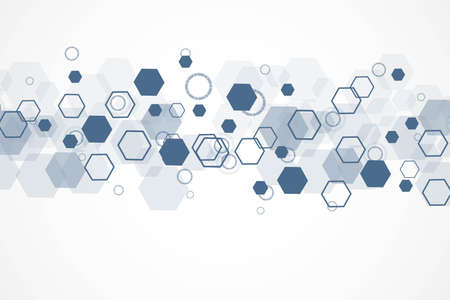 Hexagonal abstract background. Big Data Visualization. Global network connection. Medical,...