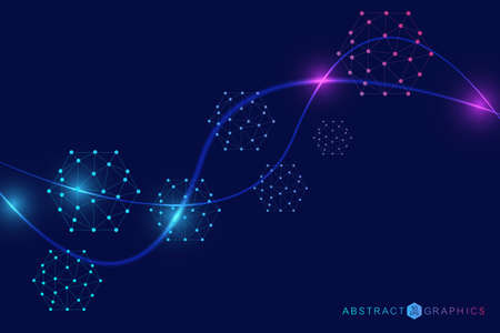 Big Data Visualization Background. Modern futuristic virtual abstract background. Science network...