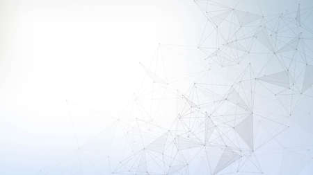Geometric abstract background with connected line and dots. Structure molecule and communication....