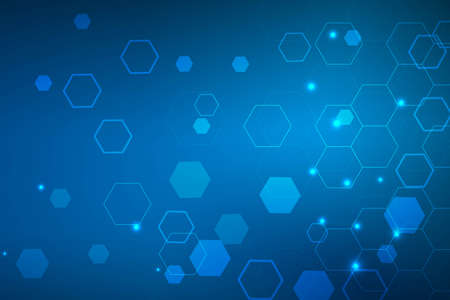 Modern futuristic background of the scientific hexagonal pattern. Virtual abstract background with...