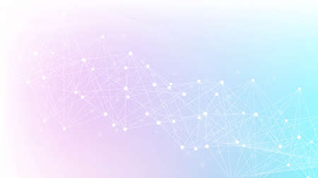 Geometric abstract background with connected line and dots. Structure molecule and communication....