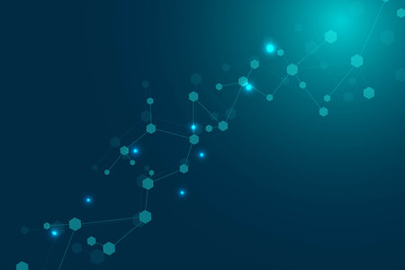 Big Data Visualization Background. Modern futuristic virtual abstract background. Science network pattern, connecting lines and dots. Global network connection .のイラスト素材