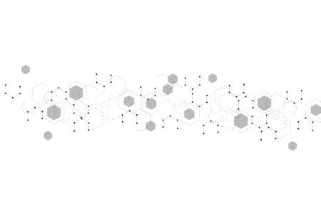 Modern futuristic background of the scientific hexagonal pattern. Virtual abstract background with...
