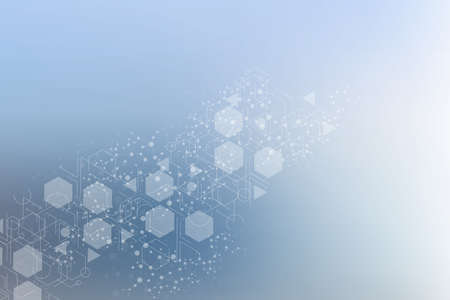 Hexagonal abstract background. Big Data Visualization. Global network connection. Medical,...