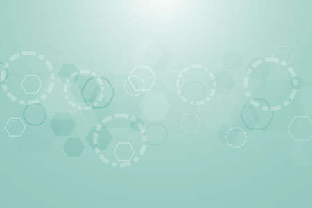 Science network pattern, connecting lines and dots. Technology hexagons structure or molecular connect elementsのイラスト素材