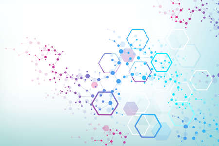 Modern futuristic background of the scientific hexagonal pattern. Virtual abstract background with...