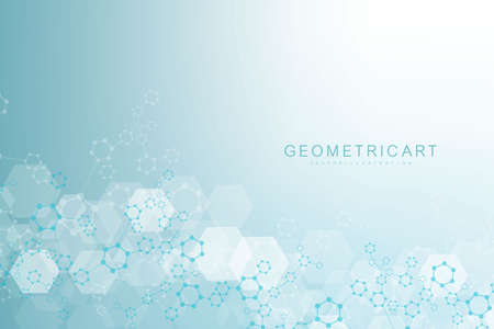 Hexagonal abstract background. Big Data Visualization. Global network connection. Medical,...