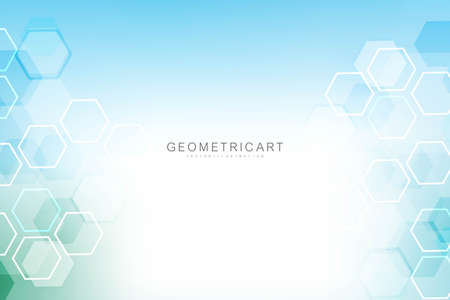 Modern futuristic background of the scientific hexagonal pattern. Virtual abstract background with...
