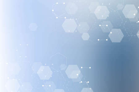 Modern futuristic background of the scientific hexagonal pattern. Virtual abstract background with...