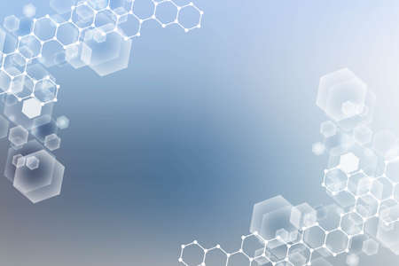 Hexagonal abstract background. Big Data Visualization. Global network connection. Medical,...