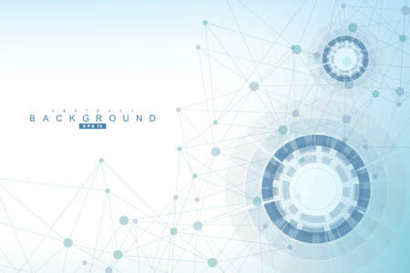 Big Data Visualization Background. Modern futuristic virtual abstract background. Science network pattern, connecting lines and dots. Global network connection .のイラスト素材