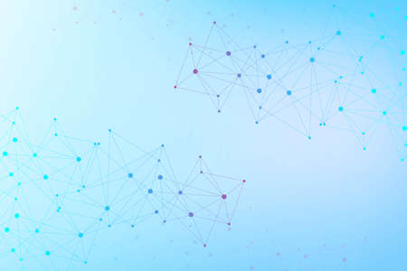 Geometric abstract background with connected line and dots. Structure molecule and communication....