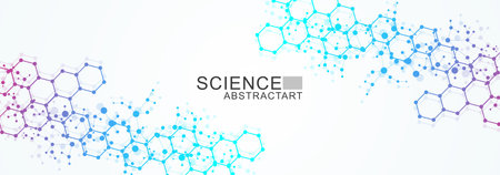 AI technology abstract background. AI generative art creative banner concept in the digital style. High tech poster with place for text. Futuristic design elementのイラスト素材