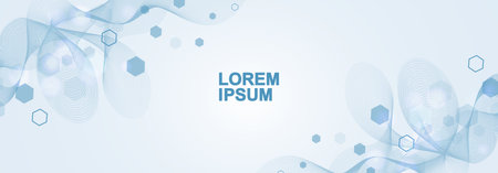 Health care abstract background with lines, dots and hexagons. Medical innovation banner template concept. illustration.のイラスト素材
