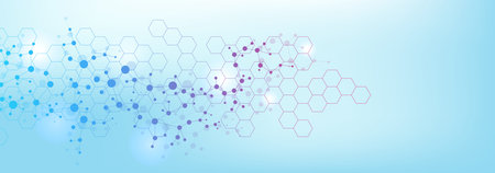 Molecular structure DNA, atom, neurons. Medical, technology, chemistry, science background. Science...