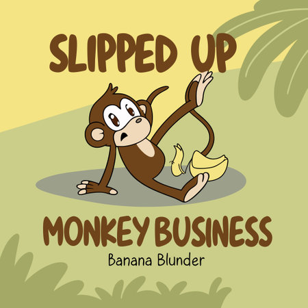 Monkey cartoon design over landscape background, vector illustration eps10