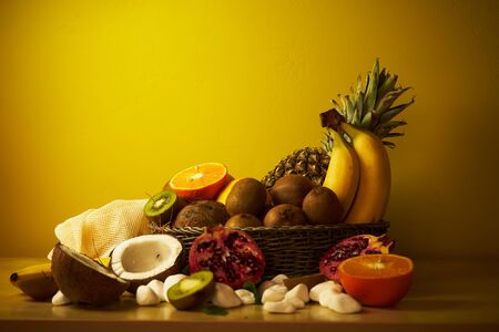 Tropical fruit basket.の写真素材