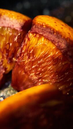 orange fruit when cooking with wineの写真素材